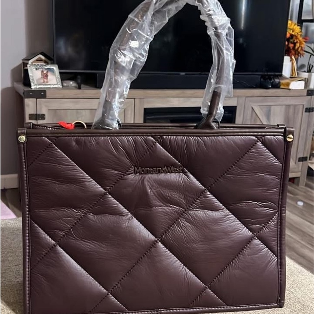 Montana West Brown Quilted Women's Bag